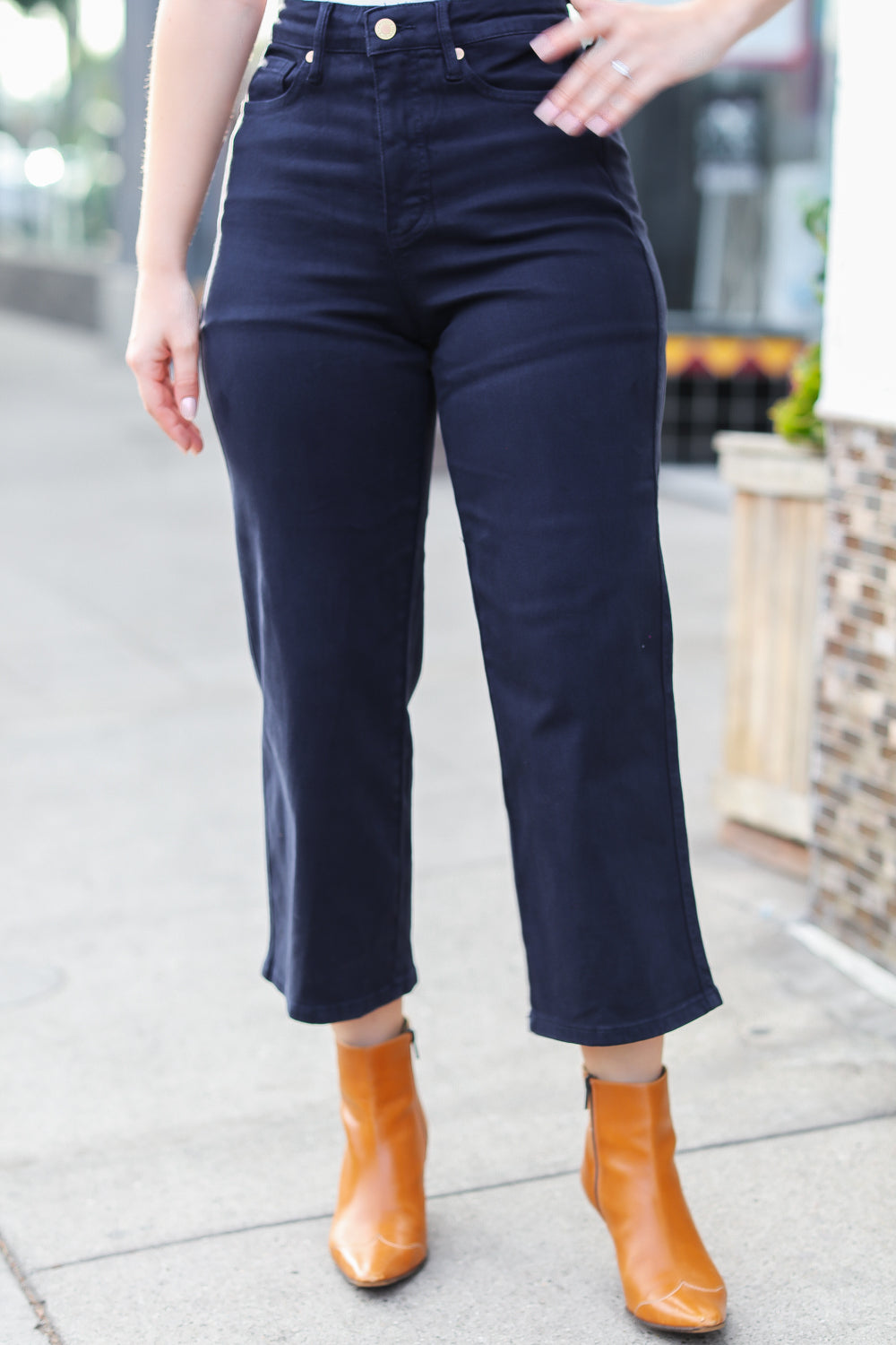 Can't Look Away High Rise Wide Crop Leg Jeans